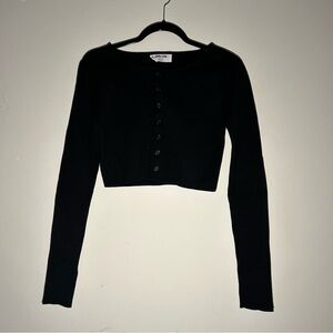 Black cropped cardigan
